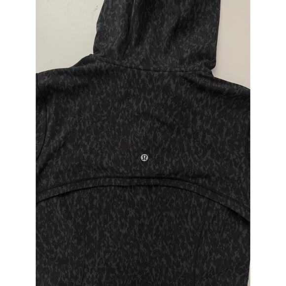 Lululemon black leopard camo hooded define jacket - size 12 - Picture 6 of 6